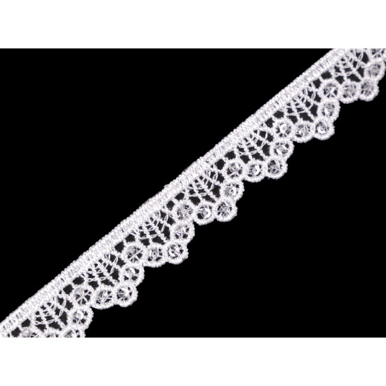 Galon guipure avec sequins, largeur 14 mm - Blanc cassé (1 Mètre) Galon guipure avec sequins, largeur 14 mm - Blanc cassé (1 Mètre)