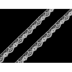 Nylon / polyamid lace trim width 14 mm - White (1 Meter)