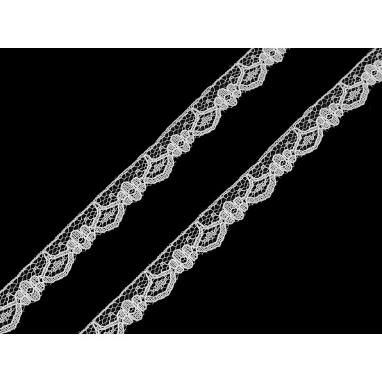 Nylon / polyamid lace trim width 14 mm - White (1 Meter) Nylon / polyamid lace trim width 14 mm - White (1 Meter)