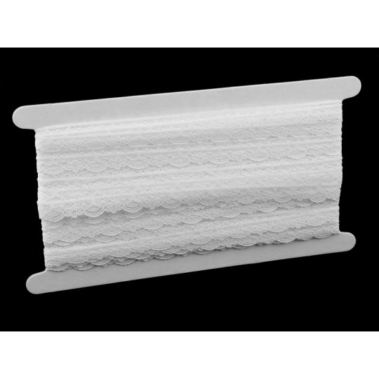 Nylon / polyamid lace trim width 14 mm - White (1 Meter) Nylon / polyamid lace trim width 14 mm - White (1 Meter)
