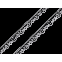 Nylon / polyamid lace trim width 14 mm - White (1 Meter)