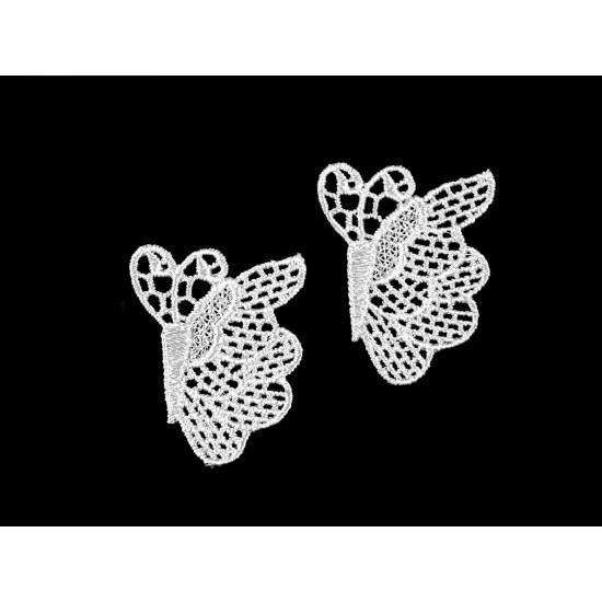Applicazione / toppa da cucire, motivo: farfalla - Bianco (10 Pezzi) Applicazione / toppa da cucire, motivo: farfalla - Bianco (10 Pezzi)