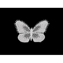 Aplikacja tekstylna / naszywka koronkowy motyl - Off white (10 Sztuki)