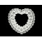 Applique cœur en dentelle avec paillettes - Blanc cassé (1 Pièce)