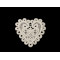 Applique cœur en dentelle avec paillettes - Écru lumineux (10 Pièces)