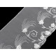 Embroidered lace on organza width 20 cm - Salmon (1 Meter) Embroidered lace on organza width 20 cm - Salmon (1 Meter)