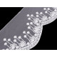 Dantela brodata pe organza latime 18 cm - Off white (1 Metru) Dantela brodata pe organza latime 18 cm - Off white (1 Metru)