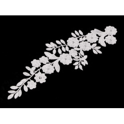 Wstawka dekoltowa / aplikacja koronkowa 9x30 cm - Off white (10 Sztuki)