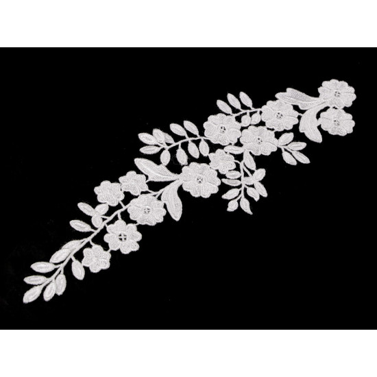 Wstawka dekoltowa / aplikacja koronkowa 9x30 cm - Off white (2 Sztuki) Wstawka dekoltowa / aplikacja koronkowa 9x30 cm - Off white (2 Sztuki)
