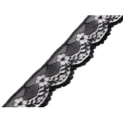 Nylon lace width 40 mm - Black (1 Meter)