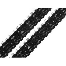 Koronka francuska elastyczna szerokość 24 mm - Czarny (1 Metr)