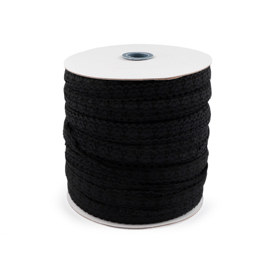 French elastic lace width 24 mm - Black (20 Meters)