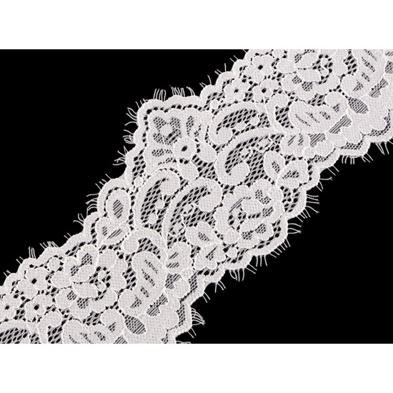 French elastic lace width 90 mm - Black (1 Meter)