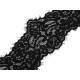 French elastic lace width 90 mm - Black (1 Meter)