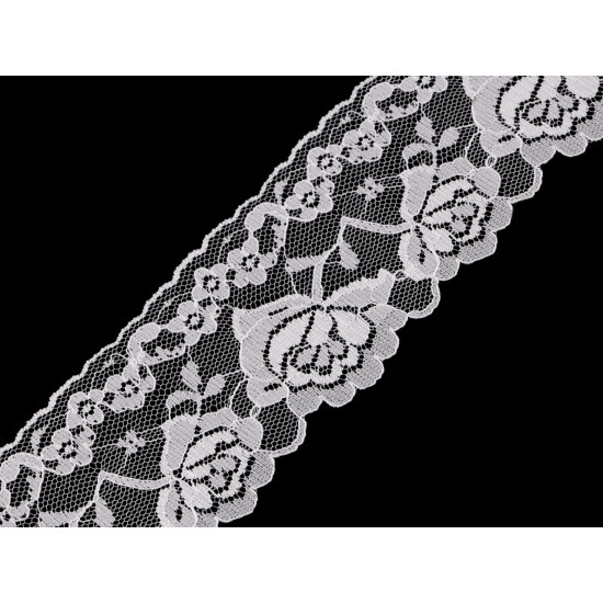 Nylon lace, width 70 mm - Red (1 Meter)