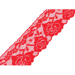 Nylon lace, width 70 mm - Red (1 Meter)