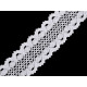Cotton bobbin lace / insert, width 50 mm - Snow white (1 Meter)