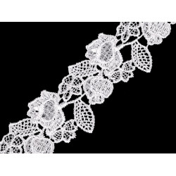 Guipure lace / insert, width 45 mm - Snow white (1 Meter)