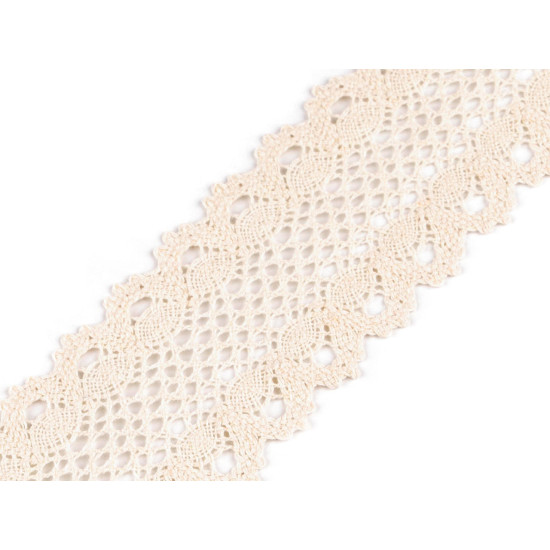 Bobbin lace / insert, width 60 mm - Ecru light (27 Meters)