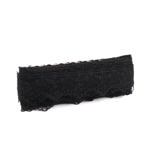 Embroidered lace on monofilament, width 65 mm - White (1 Meter) Embroidered lace on monofilament, width 65 mm - White (1 Meter)