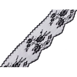 Nylon lace width 65 mm - Black (1 Meter)