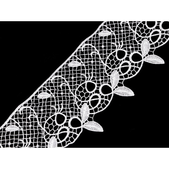 Guipure lace, width 90 mm - White (1 Meter) Guipure lace, width 90 mm - White (1 Meter)