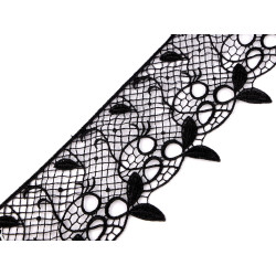 Guipure lace, width 90 mm - Black (1 Meter)