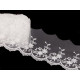 Embroidered lace on monofilament, width 70 mm - Off white (1 Meter) Embroidered lace on monofilament, width 70 mm - Off white (1 Meter)