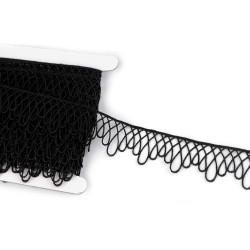 Guipure minimalist lace, width 30 mm - Black (1 Meter)