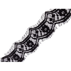 Koronka francuska miękka szerokość 65 mm - Czarny (1 Metr)