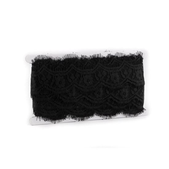 Koronka francuska miękka szerokość 65 mm - Czarny (1 Metr) Koronka francuska miękka szerokość 65 mm - Czarny (1 Metr)