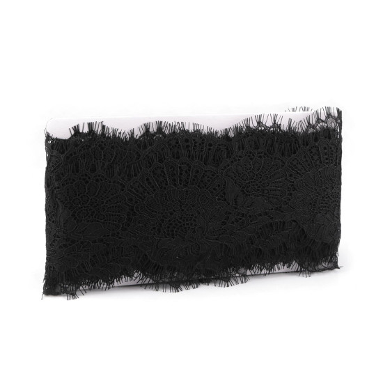Koronka francuska szerokość 10 cm - Czarny (1 Metr) Koronka francuska szerokość 10 cm - Czarny (1 Metr)