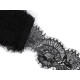 Koronka francuska szerokość 10 cm - Czarny (1 Metr) Koronka francuska szerokość 10 cm - Czarny (1 Metr)