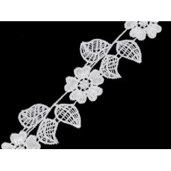 Guipure lace / insert, width 35 mm - White (1 Meter)