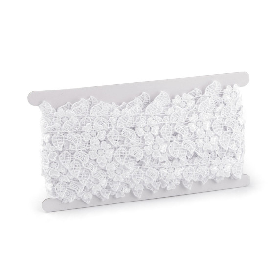 Guipure lace / insert, width 35 mm - White (1 Meter) Guipure lace / insert, width 35 mm - White (1 Meter)