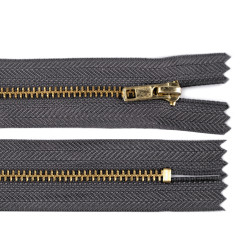 Metal zipper no 4, length 20 cm, pants - Gray hematite (1 Piece)