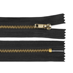 Metal zipper no 4, length 16 cm, pants - Black (1 Piece)