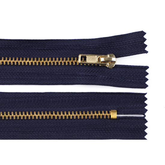 Metal zipper no 4, length 16 cm, pants - Blue dark (10 Pieces)