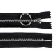 Metal zipper no 4, width 20 cm, with silver teeth - Black (25 Pieces) Metal zipper no 4, width 20 cm, with silver teeth - Black (25 Pieces)