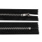 Metall-hosenreißverschluss nr. 4 mit silbernen zähnen, länge 18 cm - Schwarz (1 Stück)