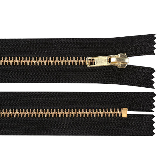 Metal zipper no. 5, length 14 cm (jeans) - White (10 Pieces)