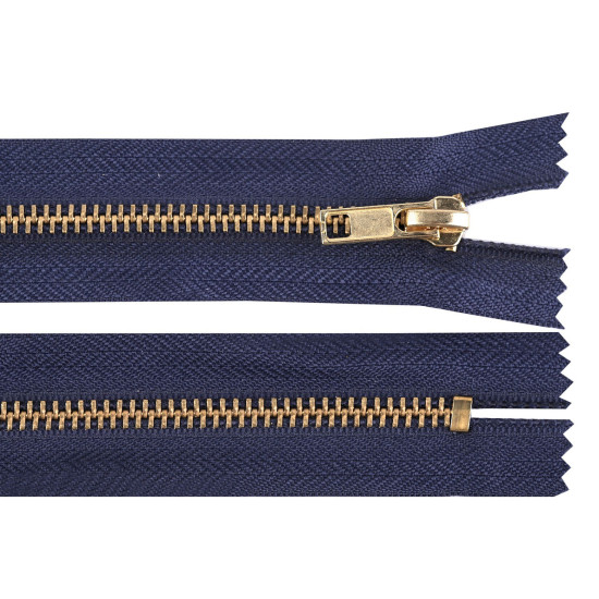 Metal zipper no. 5, length 14 cm (jeans) - White (10 Pieces)