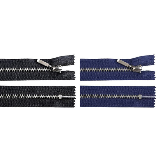 Zamek metalowy no 5 mm długość 16 cm (dżinsowy) - Granatowy (1 Sztuka) Zamek metalowy no 5 mm długość 16 cm (dżinsowy) - Granatowy (1 Sztuka)