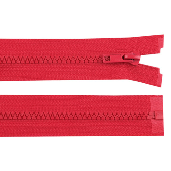 Plastic zipper no 5, length 70 cm jacket - Red (1 Piece)