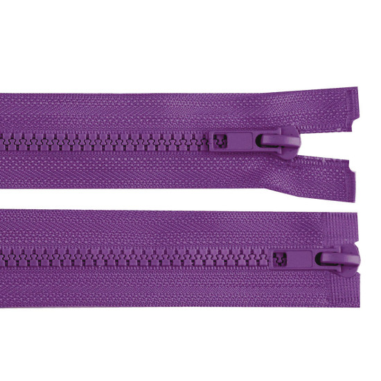 Two-way plastic zipper no 5, open-end, 2 sliders, length 65 cm, jacket - Powder (1 Piece) Two-way plastic zipper no 5, open-end, 2 sliders, length 65 cm, jacket - Powder (1 Piece)