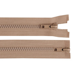 Two-way plastic zipper no 5, open-end, 2 sliders, length 70 cm, jacket - Beige (1 Piece)