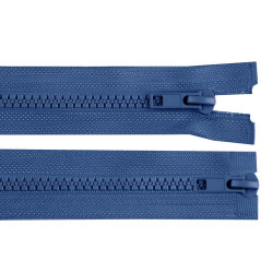 Two-way plastic zipper no 5, open-end, 2 sliders, length 80 cm, jacket - Jeans blue (1 Piece)