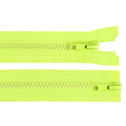 Fermeture éclair bidirectionnelle en plastique no 5, extrémité ouverte, 2 glissières, longueur 80 cm, pour veste - Jaune (1 Pièce)