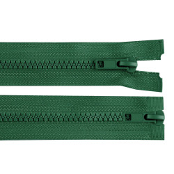 Fermeture éclair bidirectionnelle en plastique no 5, extrémité ouverte, 2 glissières, longueur 80 cm, pour veste - Épicéa (1 Pièce)