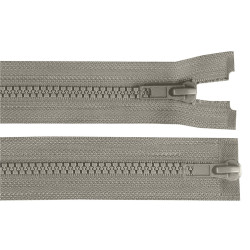 Two-way plastic zipper no 5, open-end, 2 sliders, length 80 cm, jacket - Grey-green (1 Piece)